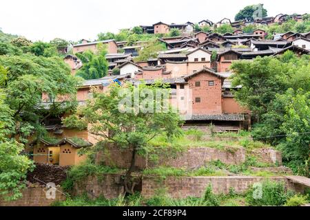 YUNNAN, CHINA - Nuodeng Ancient Village. Ein berühmtes Ancient Village von Yunnong, Dali, Yunnan, China. Stockfoto