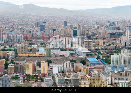 ULAANBAATAR, MONGOLEI - Ulaanbaatar Stadt. Ulaanbaatar ist die Hauptstadt und größte Stadt der Mongolei. Stockfoto