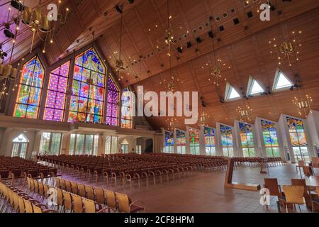 Innenraum der Holy Trinity Cathedral in Parnell, Auckland, Neuseeland Stockfoto