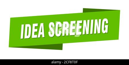 Idee Screening Banner Vorlage. Band Etikett Aufkleber. sign Stock Vektor