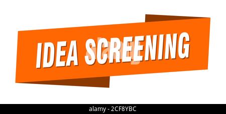 Idee Screening Banner Vorlage. Band Etikett Aufkleber. sign Stock Vektor