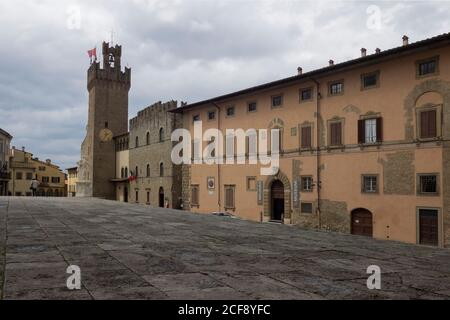 Kuppelplatz aus Arezzo, Toskana, Italien. Stockfoto