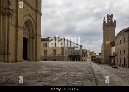 Kuppelplatz aus Arezzo, Toskana, Italien. Stockfoto