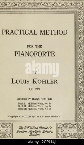 . Praktische Methode für das Klavier : op. 249. Stockfoto