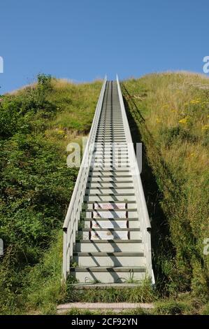 Castle Hill, Thetford, Norfolk. Thetford's Castle Mound ist das höchste mittelalterliche Erdwerk in Großbritannien. Stockfoto