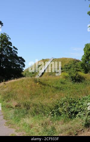 Castle Hill, Thetford, Norfolk. Thetford's Castle Mound ist das höchste mittelalterliche Erdwerk in Großbritannien. Stockfoto