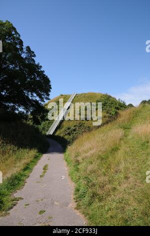 Castle Hill, Thetford, Norfolk. Thetford's Castle Mound ist das höchste mittelalterliche Erdwerk in Großbritannien. Stockfoto