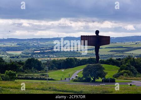 Die ikonische 'Angel of the North' Gateshead Stahlskulptur des Bildhauers Antony Gormley, Stockfoto