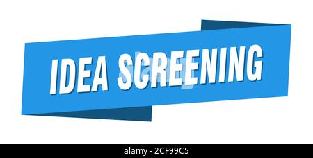 Idee Screening Banner Vorlage. Band Etikett Aufkleber. sign Stock Vektor