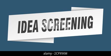 Idee Screening Banner Vorlage. Band Etikett Aufkleber. sign Stock Vektor