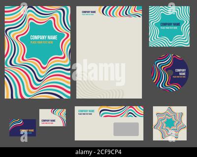 Corporate Identity für Unternehmen oder Veranstaltungen. Vektor-Vorlage für Business-Briefpapier-Set. Stock Vektor