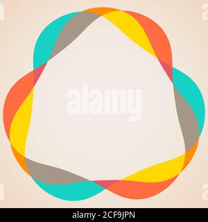 Designelemente - bunte Wellen und Punkte. Vektorrahmen. Stock Vektor