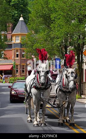 JIM THORPE, PA -30 AUG 2020- Blick auf die historische Stadt Jim Thorpe (ehemals Mauch Chunk) im Lehigh Valley in Carbon County, Pennsylvania, Unite Stockfoto