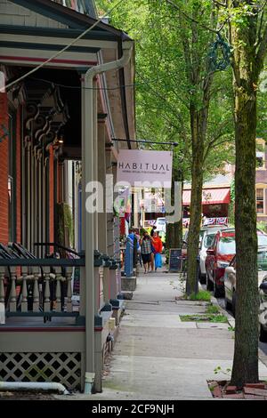 JIM THORPE, PA -30 AUG 2020- Blick auf die historische Stadt Jim Thorpe (ehemals Mauch Chunk) im Lehigh Valley in Carbon County, Pennsylvania, Unite Stockfoto