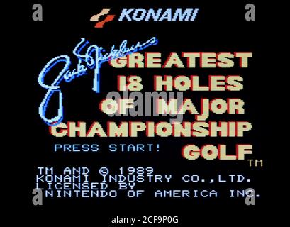 Jack Nicklaus Greatest 18 Holes of Major Championship Golf - Nintendo Entertainment System - NES Videogame - nur zur redaktionellen Verwendung Stockfoto