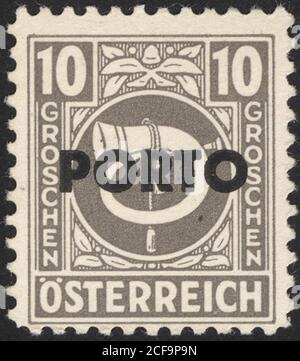 Briefmarken aus Österreich. Briefmarke gedruckt in Österreich. Briefmarke gedruckt von Österreich. Stockfoto