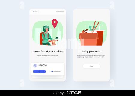 Online-Food-Delivery-Bestellung Benutzeroberfläche für Smartphone-Vektor-Bild. Stock Vektor