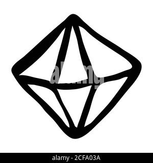 Ein Set von Diamanten in einem flachen Stil. Abstrakte schwarze Diamanten Kollektion Icons. Lineares Umrisszeichen. Vektor-Symbol Logo Design Diamanten. Stock Vektor