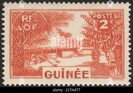 Briefmarken aus Guinea. Briefmarke gedruckt in Guinea. Briefmarke gedruckt von Guinea. Stockfoto