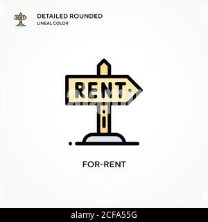 Vektor-Symbol für Mietpreis. Moderne Vektorgrafik Konzepte. Einfach zu bearbeiten und anzupassen. Stock Vektor