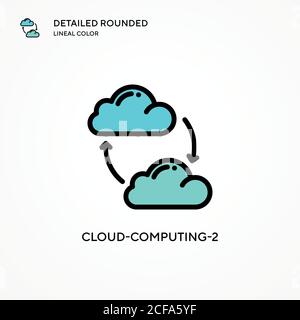 Vektorsymbol für Cloud-Computing-2. Moderne Vektorgrafik Konzepte. Einfach zu bearbeiten und anzupassen. Stock Vektor