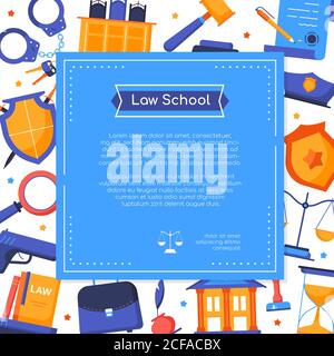 Law School - Vektor flach Design Stil Banner Stock Vektor