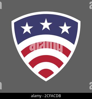 Vereinigte Staaten von Amerika USA Flagge Schild Symbol Logo Vektor Illustration. Unabhängigkeitstag. Juli. Präsidentschaftswahl Stock Vektor