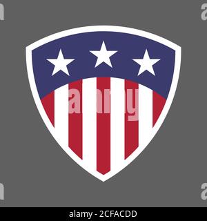 Vereinigte Staaten von Amerika USA Flagge Schild Symbol Logo Vektor Illustration. Unabhängigkeitstag. Juli. Präsidentschaftswahl Stock Vektor