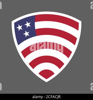 Vereinigte Staaten von Amerika USA Flagge Schild Symbol Logo Vektor Illustration. Unabhängigkeitstag. Juli. Präsidentschaftswahl Stock Vektor