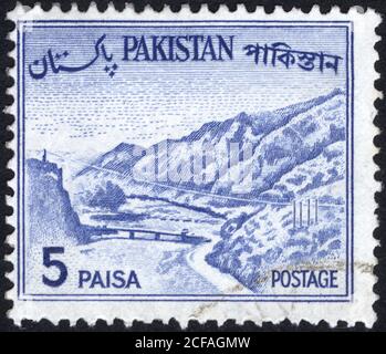 Briefmarken des Pakistan. Briefmarke gedruckt in Pakistan. Briefmarke gedruckt von Pakistan. Stockfoto