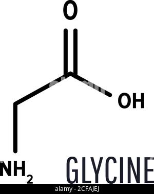 Glycin strukturelle chemische Formel mit Kopierraum auf weißem Hintergrund Stock Vektor