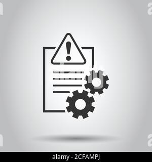 Dokument Fehler Symbol im flachen Stil. Gebrochene Bericht Vector Illustration auf weißem Hintergrund isoliert. Beschädigte Business Konzept. Stock Vektor