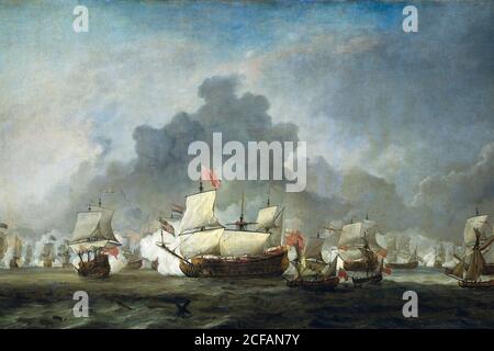 Schlacht von Solebay im Anglo Dutch war - 1672 Stockfoto