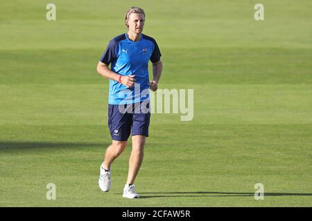 CHESTER LE STREET, ENGLAND. 4. SEPTEMBER 2020 Joe Root of Yorkshire beim Vitality T20 Blast Match zwischen Durham County Cricket Club und Yorkshire County Cricket Club in Emirates Riverside, Chester le Street. (Kredit: Robert Smith - MI News) Kredit: MI Nachrichten & Sport /Alamy Live Nachrichten Stockfoto