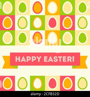 Osterkarte - weißes Papier geschnitten Eier auf hellem Hintergrund. Abstrakte Vektordarstellung. Stock Vektor