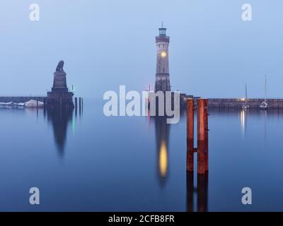 Neuer Leuchtturm, Hafenort, Stadt Lindau (Bodensee) (Lindau im Bodensee), Bezirk Lindau (Bodensee), Schwaben (Bayern), Freistaat Bayern, Stockfoto