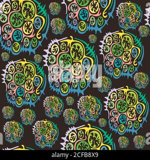 Psychedelische, abstrakte, surreale nahtlose Muster. Stock Vektor