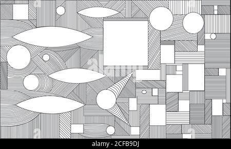 Geometrische Grafik abstrakten Hintergrund.Vektor-Illustration schwarz weißen Rand Stock Vektor