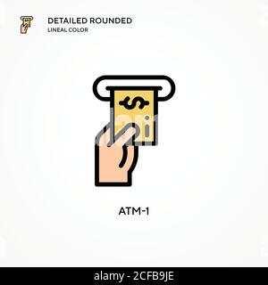 ATM-1-Vektorsymbol. Moderne Vektorgrafik Konzepte. Einfach zu bearbeiten und anzupassen. Stock Vektor
