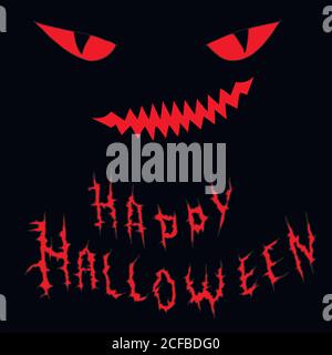 Handzeichnung lustig, Cartoon Gesicht mit einem boshaften Blick und toothy Stock Vektor