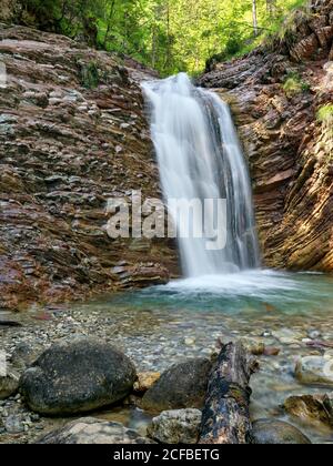 Wetzsteinbrüche Unterammergau, Pürschlingstraße, Unterammergau, Landkreis Garmisch-Partenkirchen, Oberbayern, Freistaat Bayern, Deutschland, Stockfoto