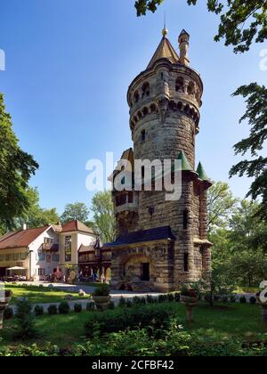 Mutterturm, von-Kühlmann-Straße, Landsberg am Lech, Oberbayern, Freistaat Bayern, Deutschland, Historische Altstadt, Romantikstraße Stockfoto