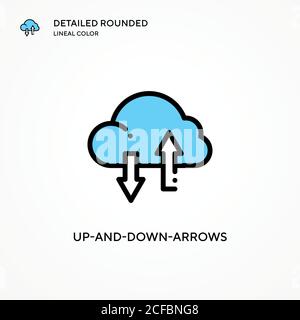 Vektorsymbol mit auf- und Abwärtspfeilen. Moderne Vektorgrafik Konzepte. Einfach zu bearbeiten und anzupassen. Stock Vektor