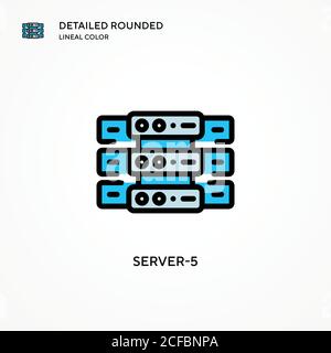 Server-5-Vektorsymbol. Moderne Vektorgrafik Konzepte. Einfach zu bearbeiten und anzupassen. Stock Vektor