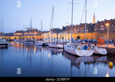 Marina, Saint Malo, Bretagne Frankreich, Frankreich Stockfoto