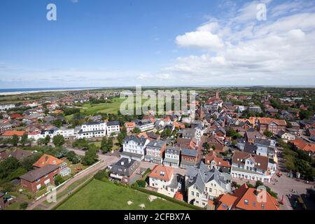 Blick vom neuen Leuchtturm nach Osten, Borkum, Ostfriesische Inseln Stockfoto