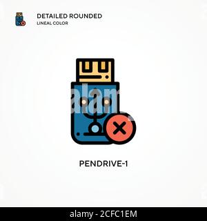 Pendrive-1 Vektorsymbol. Moderne Vektorgrafik Konzepte. Einfach zu bearbeiten und anzupassen. Stock Vektor