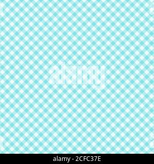 Traditionelles Gingham-Muster in hellblauer Farbe. Nahtlos kariertes Vektormuster. Abstrakter geometrischer Hintergrund. Stock Vektor