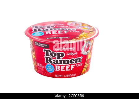 Tasse Ramen Beef Geschmack Stockfoto