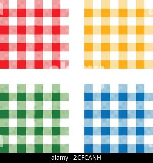 Karierter Mustersatz, Vektorgrafik Stock Vektor